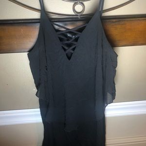 Black Criss Cross Tank Top